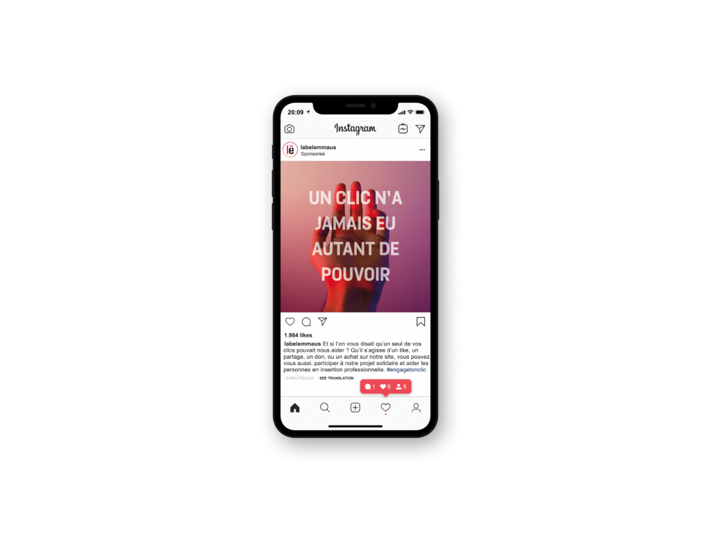 Publication sponsorisée instagram